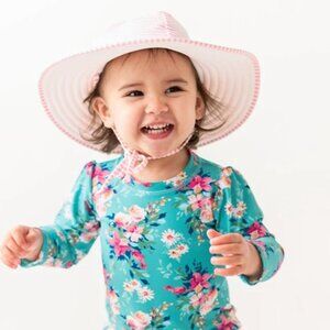 Swim Hat - Ruffle Butts Pink Stripe